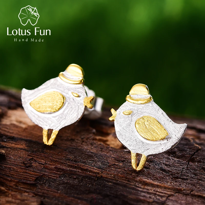 Lotus весело Настоящее серебро 925 проба Натуральный ручной работы дизайнер