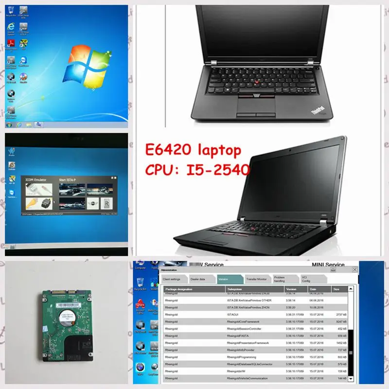 ICOM A2 HDD для BMW NEXT A + B C A3 500G программное обеспечение Wins 7 устанавливается хорошо