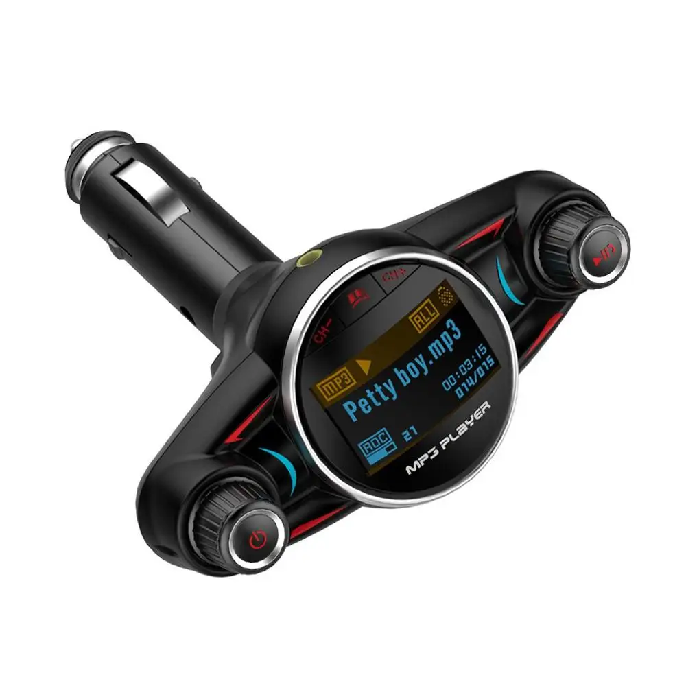 BT08 Universal Car Kit Handsfree FM Transmitter Wireless A2DP AUX Audio Car MP3 Player 1.3 Inch LED Screen USB Car Charger