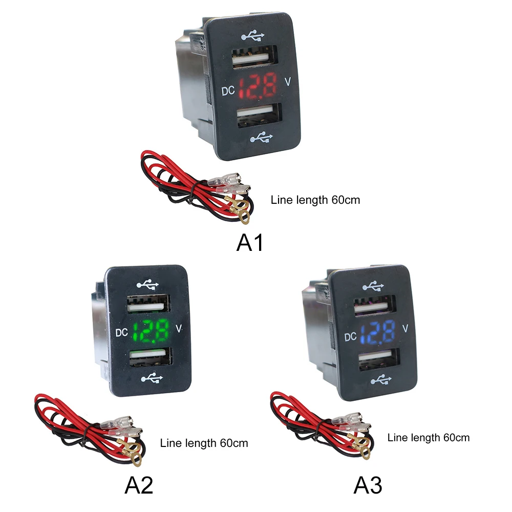 5V 4.2A Dual USB Автомобильное зарядное устройство Автомобильный адаптер светодиодный вольтметр разъем для Toyota Honda 12-24V