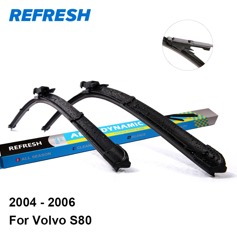 Prix pour Rafraîchir Lames D'essuie-Glace pour Volvo S80 24 "& 22" Fit Pincée Tab Bras 2004 2005 2006 Prix pour Rafraîchir Lames D'essuie-Glace pour Volvo S80 24 "& 22" Fit Pincée Tab Bras 2004 2005 2006