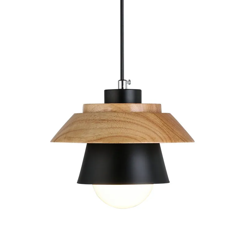 Nordic Drop Lights Solid Oak Wook Pendant Light Hanging Restaurant Pendant Lamp E27 E26 Socket Cafe Dining Pendant Light Indoor Lighting Fixture (23)
