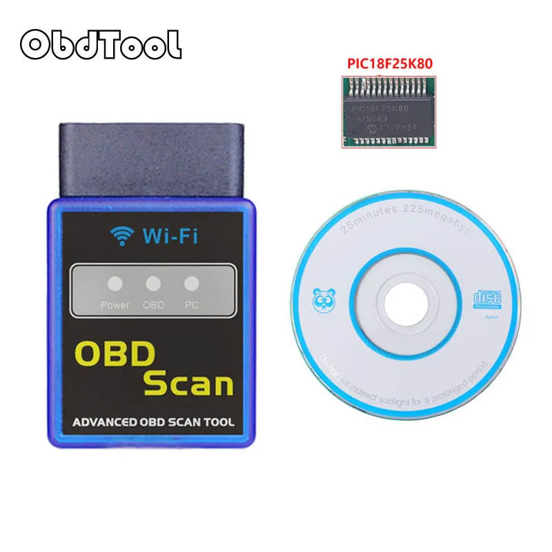 Новый мини PIC18F25K80 elm327 WI-FI V1.5 OBD2 автомобиля диагностический сканер elm327 Wi-Fi OBD ELM 327 В 1,5 OBDII iOS инструмент диагностики LR10