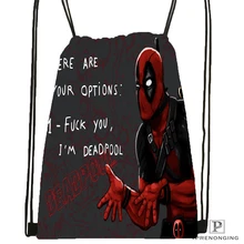 Custom Deadpool Drawstring Backpack Bag Cute Daypack Kids Satchel Black Back 31x40cm 180531 03 28