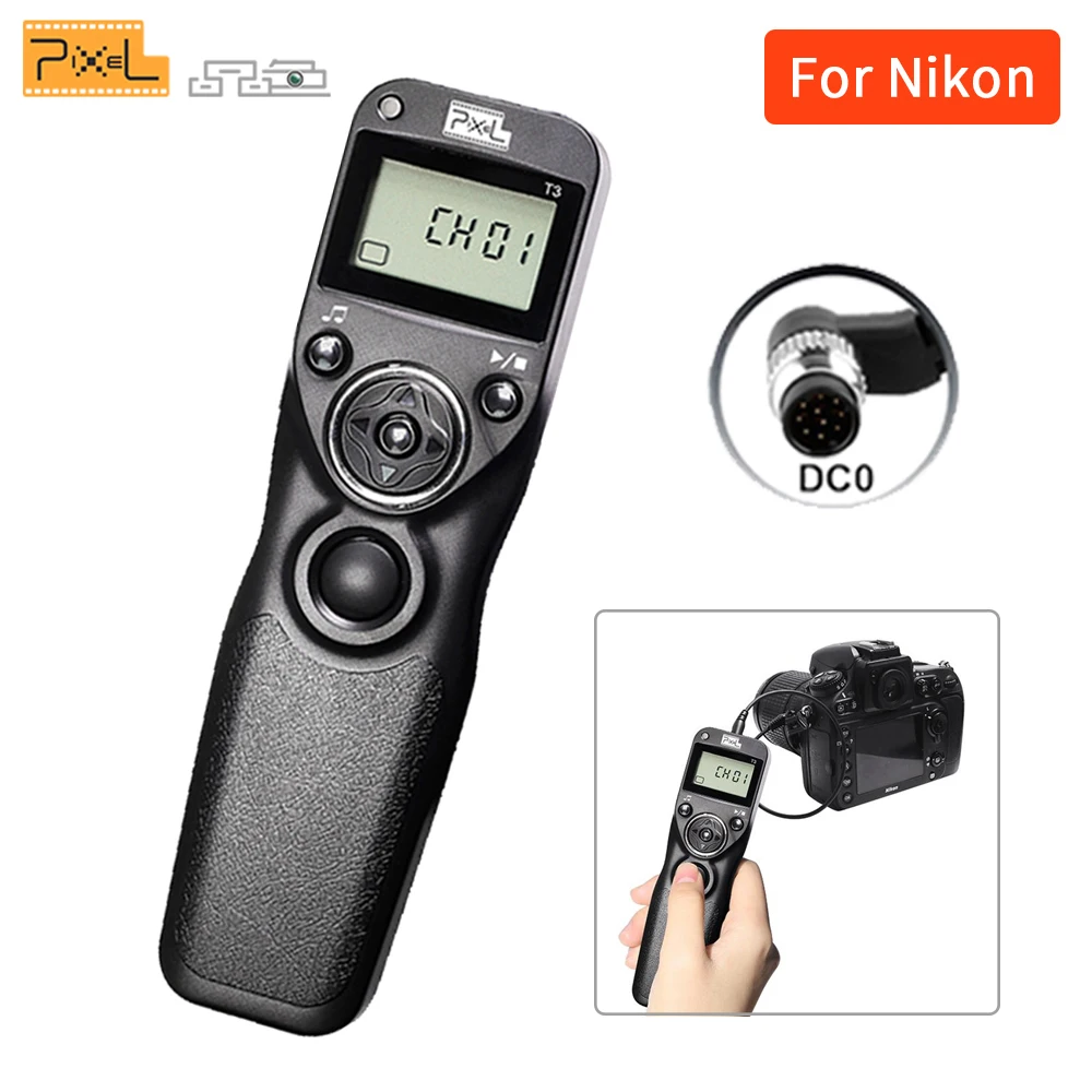 PIXEL T3 DC0 проводной Таймер спуска затвора дистанционное управление для Nikon D800 D810 D700