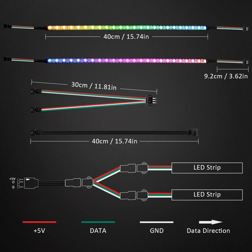RGB Светодиодная лента WS2812b для чехла ПК ASUS Aura SYNC MSI Mystic светильник 3 pin 5V добавить