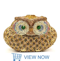Fashion design clutch women evening party bag diamonds owl bird shape crystal purses bridal wedding party crystal clutches