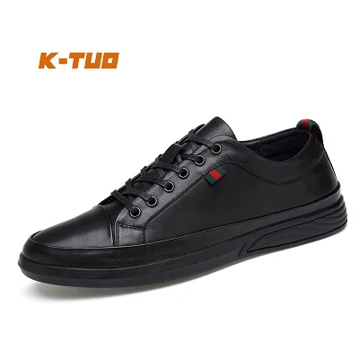 K-TUO Новая мужская весенняя обувь для скейтбординга натуральная кожаная спортивная обувь мужские кроссовки Окончательный EVO скейтборд обувь мужская KT-1681-1 - Цвет: Black LeatherSurface