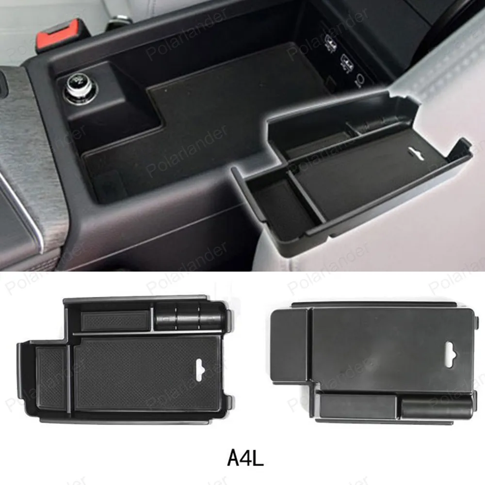 

Phone Organizer armrest storage box Pocket Holder Tray Container Clapboard Suitcase Car styling for Audi A4L 2017
