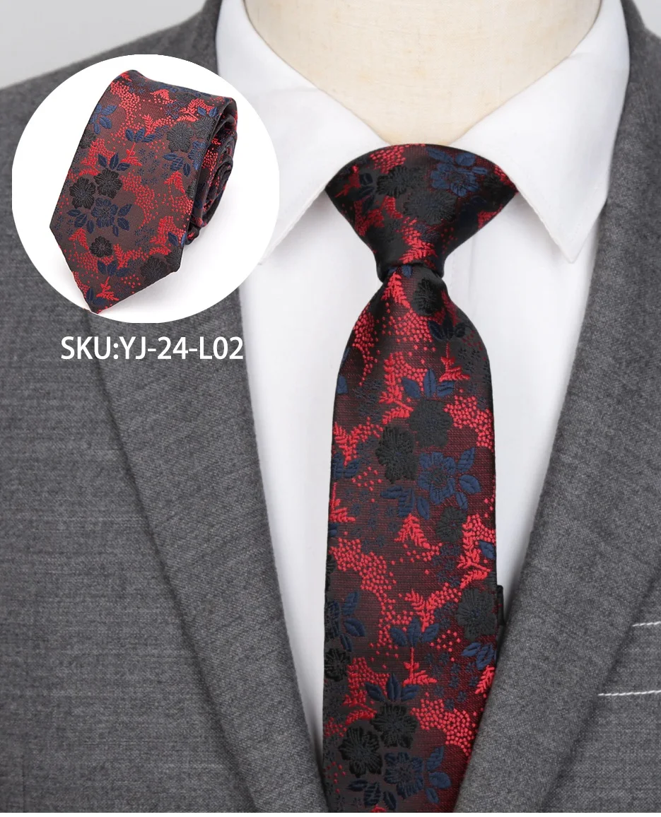 Для мужчин модные жаккардовый галстук цветочный галстуки из полиэстера для Для мужчин s узкие Повседневное бабочкой для свадебный подарок