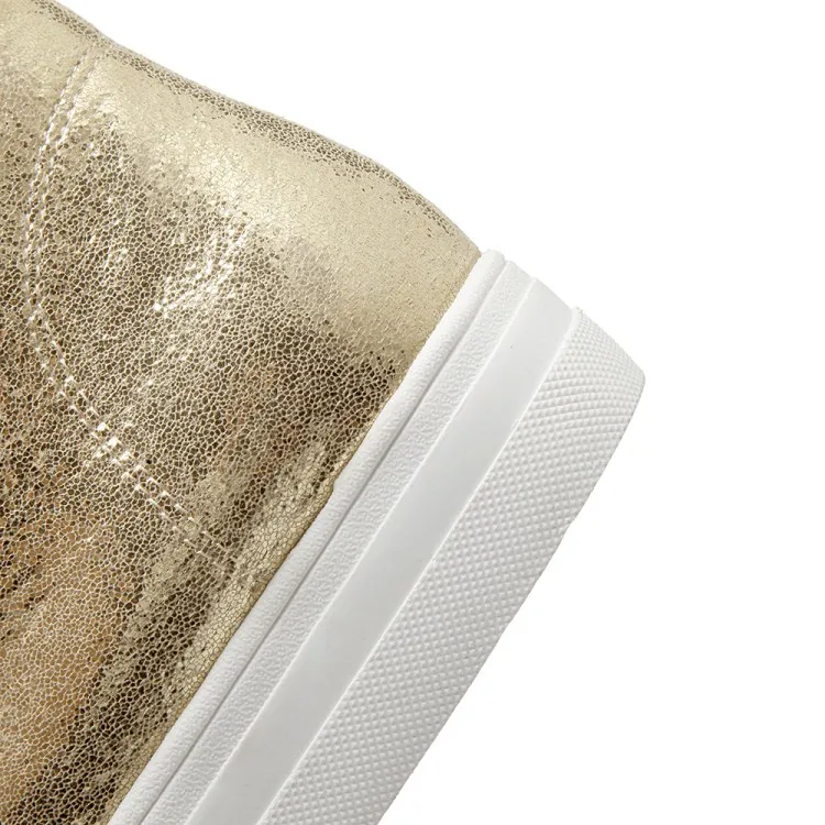New Ladies Casual Lace Up Ankle Boots Fashion Gold Silver Black Women Sneakers 2018 Platform Shoes Woman Women's Winter Boots (17)
