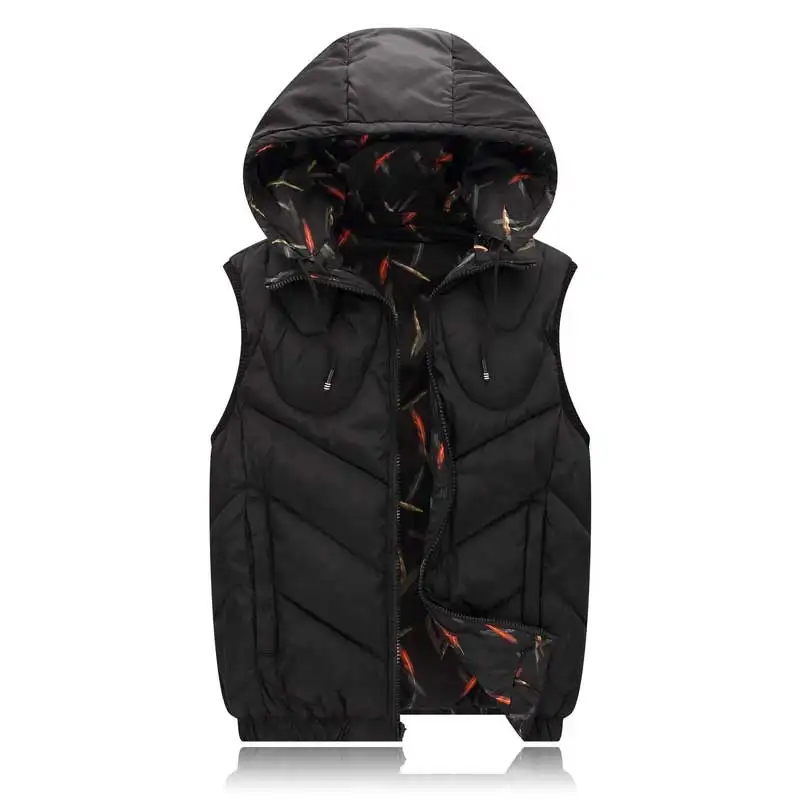 men Hooded down cotton vest Autumn Winter Vest Men Plus size 8XL Both Side Wear Thicken Warm cotton-padded waistcoat male vest men Hooded down cotton vest Autumn Winter Vest Men Plus size 8XL Both Side Wear Thicken Warm cotton-padded waistcoat male vest