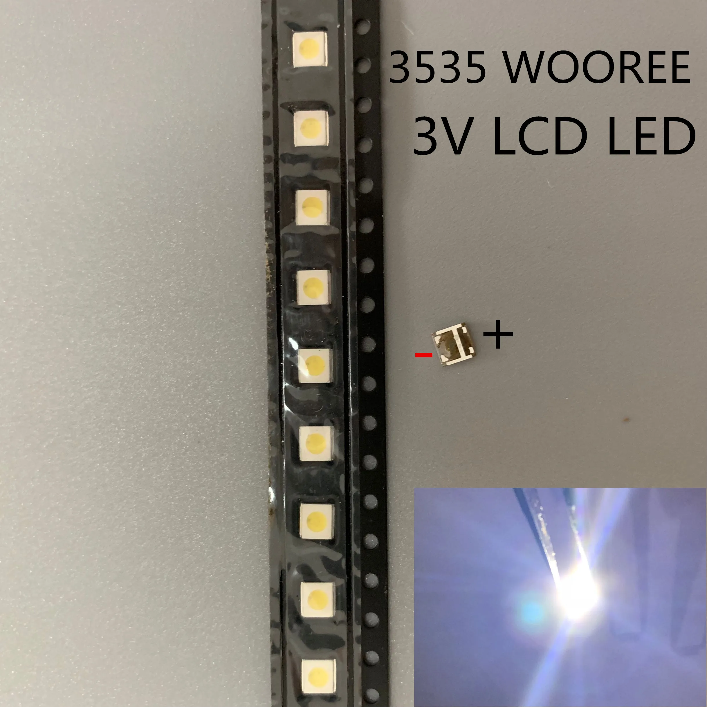 1000 pces para wooree led backlight lcd tv grânulo 3 v 1 w 3535 led smd lâmpada grânulo 3535 branco frio WM35E1F-YR07-eB