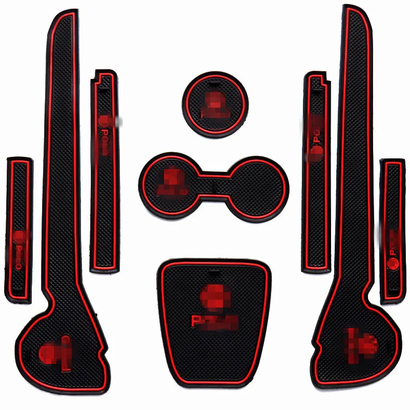 

Car Non-Slip Interior Silica Gel Cup Mats Pads for Polo 2011~2016 Door Mat Cup Stickers Covers Fit For VW Volkswagen Polo 2015