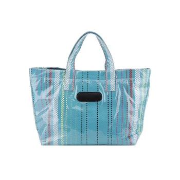 

New Kraft Paper Shopping Bag large big summer beach bag PVC Clear Double Transparent Bag Waterproof Causal Totes Bag