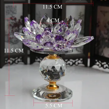 

Crystal Glass Block Lotus Flower Metal Candle Holders Feng Centerpieces Candelabra Christmas Decorations for Home 3DZT084
