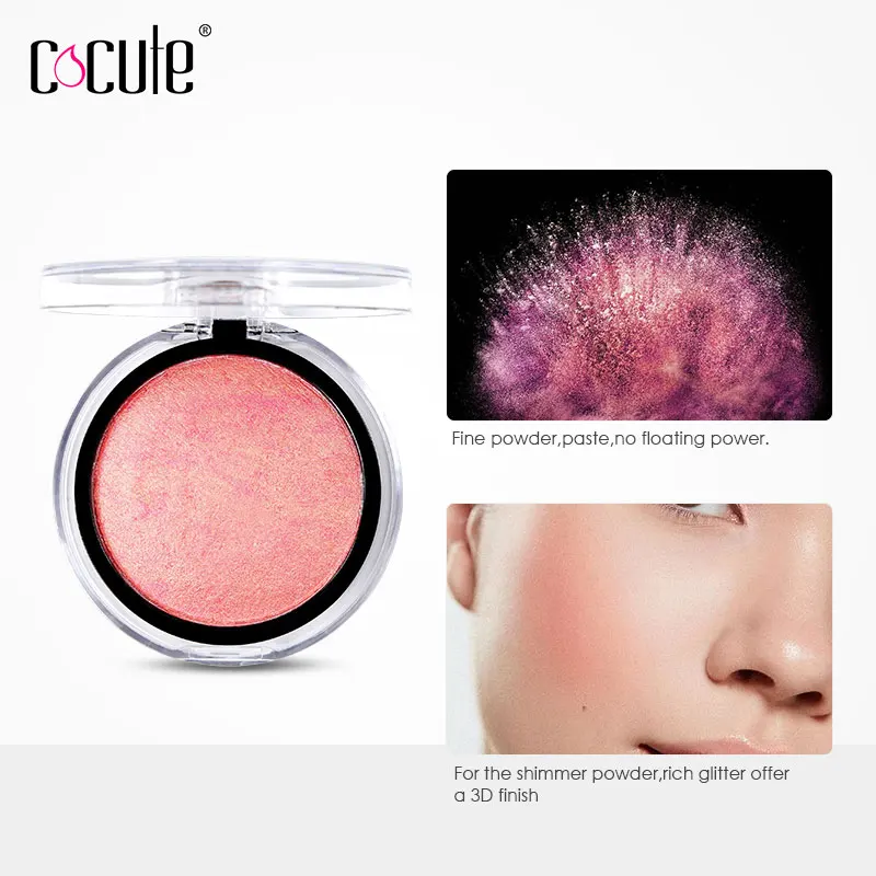 

Natural Facial Baking Blush 8 Colors Makeup Blush Palette with Puff Baked Cheek Color Press Powder Cosmetics
