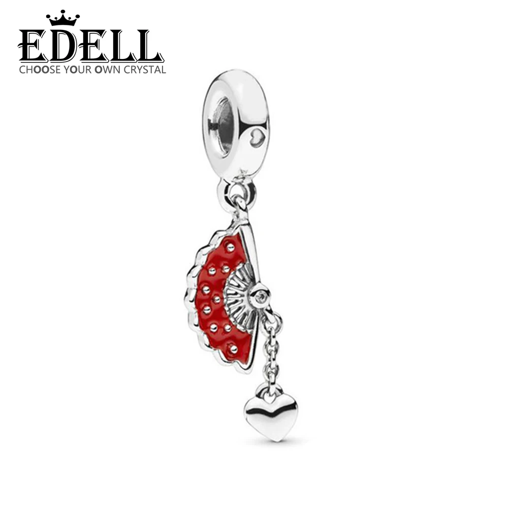 

EDELL 100% 925 Sterling Silver New 797879EN09 FAN HANGING CHARM Diy Bracelet Original Jewelry Gift Limited Edition