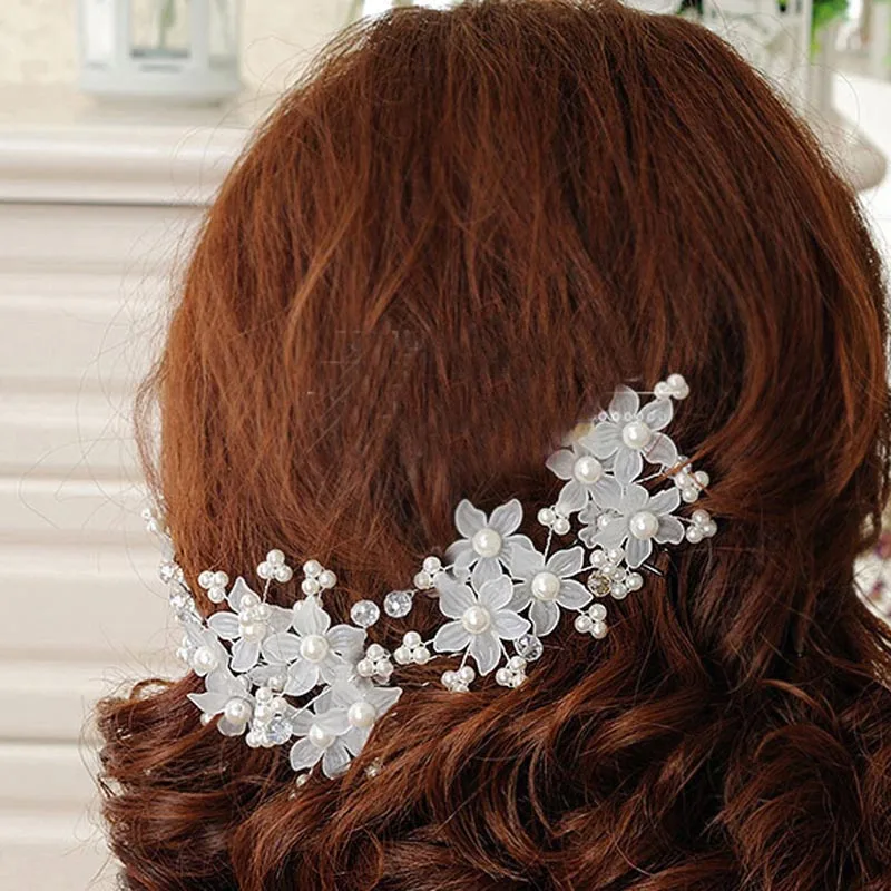 

1PC Bridal Hairdisk Flower Shape Hairpin Wedding Decorations Accessories Lovely simulation Pearl Women Ladies Hair Jewelry