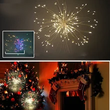 Рождественские фейерверки медная проволочная гирлянда Хэллоуин СВЕТОДИОДНЫЙ особенности дистанционного управления Водонепроницаемая коробка для батареи бомбочка для ванны украшения