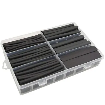 

130 pcs 3: 1 Dual Wall Adhesive PVC Heat Shrink Tubing kit, 6 Sizes 1/2, 3/8, 1/4, 3/16, 1/8, 3/32 Best Cable Sleeve Tube Set