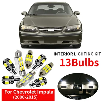 

13pcs White LED Light Bulbs Interior Package Kit For 2000-2005 Chevy Chevrolet Impala Step/Courtesy Dome Map License Plate Lamp
