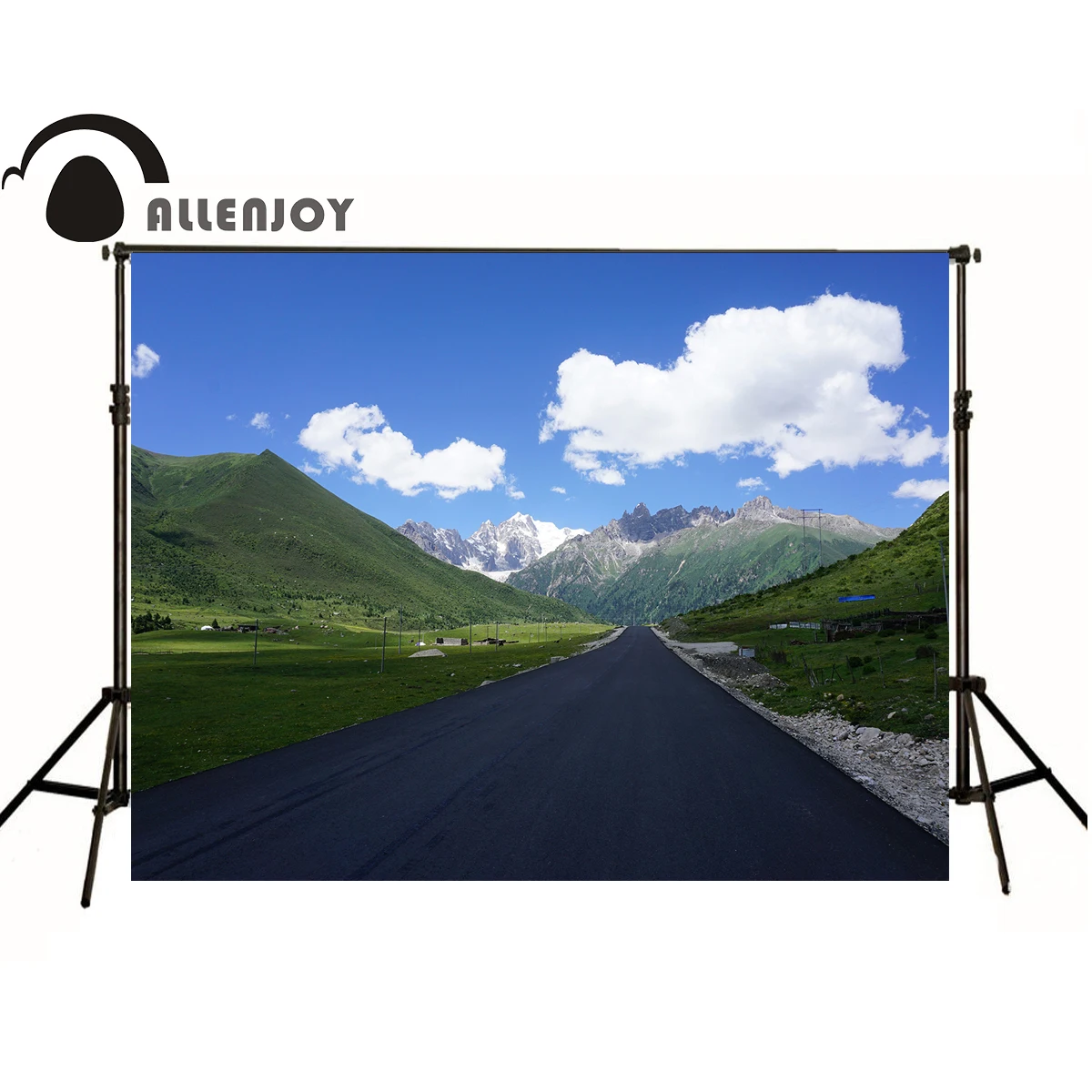 Allenjoy фотографический детский фон снежная дорога голубое небо и белые облака