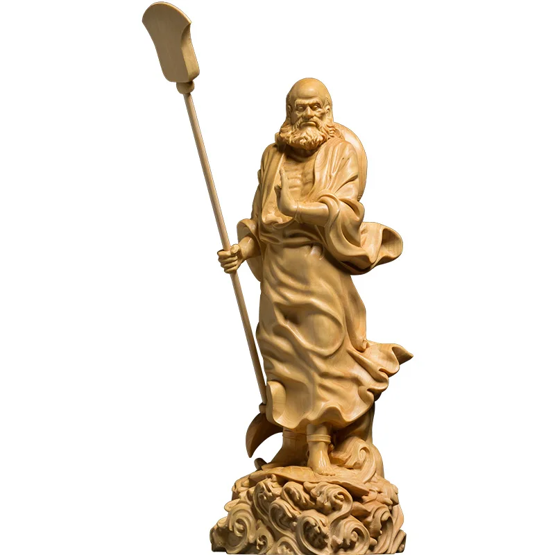 

Zen dharma master figure sculpture wood carving home accessories Chinese living room crafts Buddha ornaments
