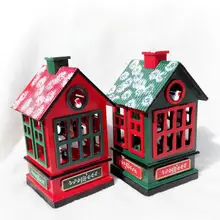 Christmas font b Music b font font b Box b font Wooden House Household Adornment Decoration