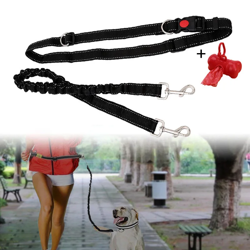 

Pet Dog Leash With Waist Belt Adjustable Hands Free Leash Outdoor Sports Walking Running Pet Waste Poop Bags Pet Supplies