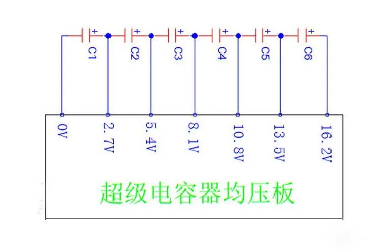 1 шт. 6 струн 2,7 в 500F ultracapacitor защитные платы сбалансированная доска супер конденсатор пластина