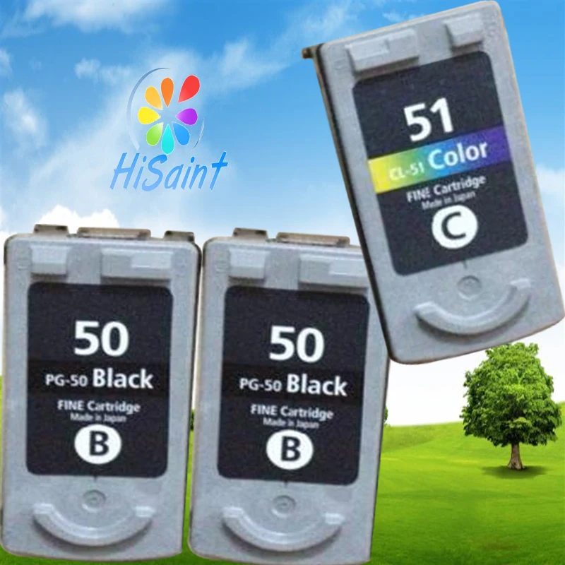 Hisaint 2BK+ 1C PG-50 CL-51 чернильный картридж для принтера Canon PG50 CL51 Pixma MP150 MP160 MP170 MP180 MX308 MX318 IP2200 IP6220D