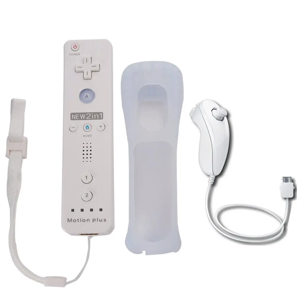 2 in 1 Wireless Controle Built In Motion Plus Remote Controller For Nintend Wii Bluetooth Remote