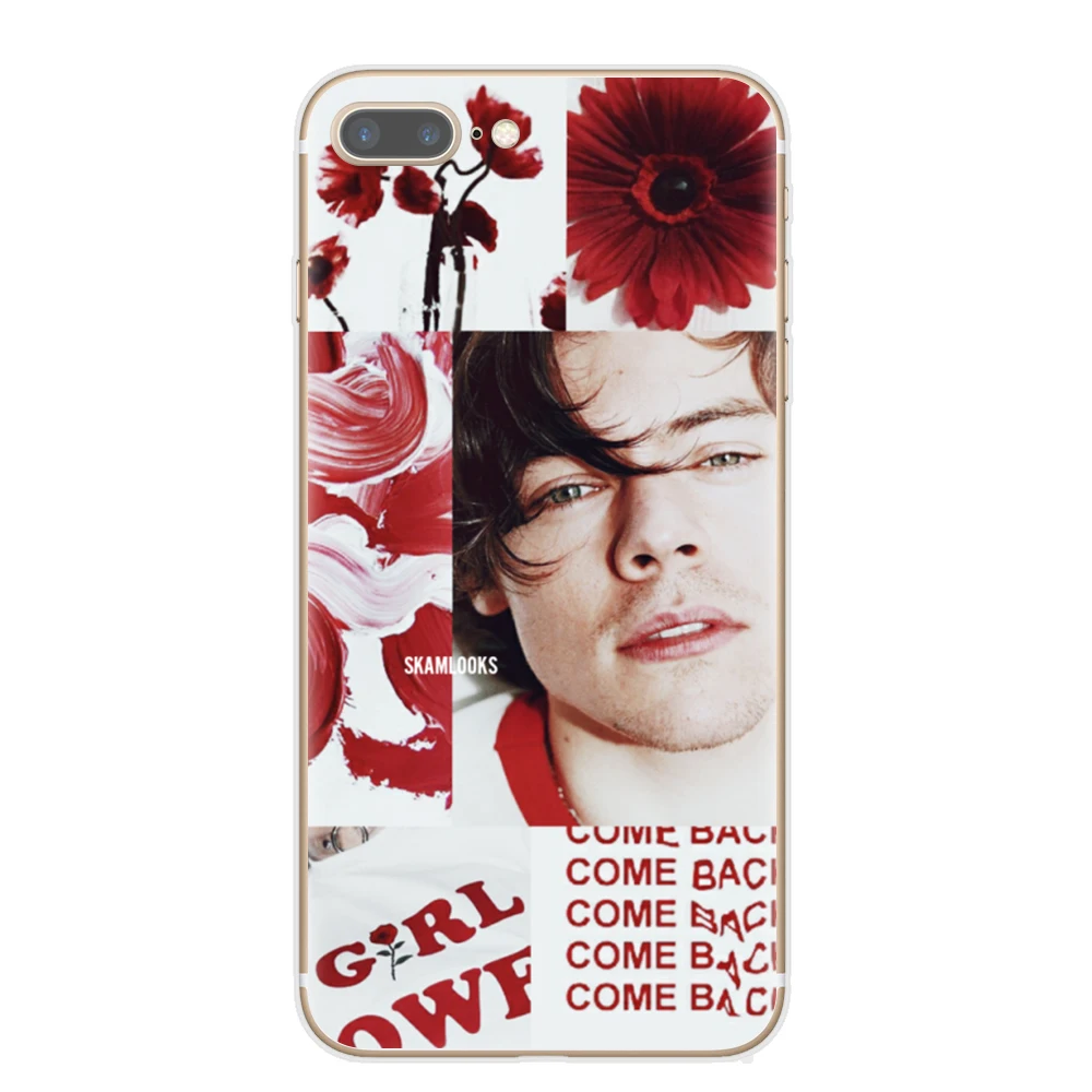 One Direction Harry Styles, розовые цветы, мягкие ТПУ чехлы для телефонов, чехол для iPhone 1 Pro X XR XS Max 8 7 6 6S Plus 5S SE, задняя крышка