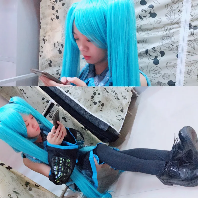 Хацунэ Мику косплей костюмы японский Vocaloid игры Аниме комиксов Показать Музыкальный комплект одежды. Парики продается отдельно