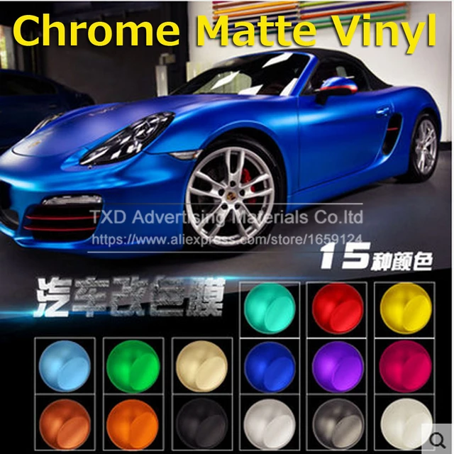 Premium qualität Polymere PVC Matt Chrom Vinyl Auto Wraps Aufkleber  Farbwechsel Auto Aufkleber Mit Luftblase Auto Durch freies schiff