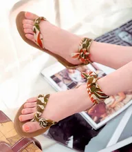 fashion print flower stain national style women sandals girl flat beach sandals lady shoes 3 colors