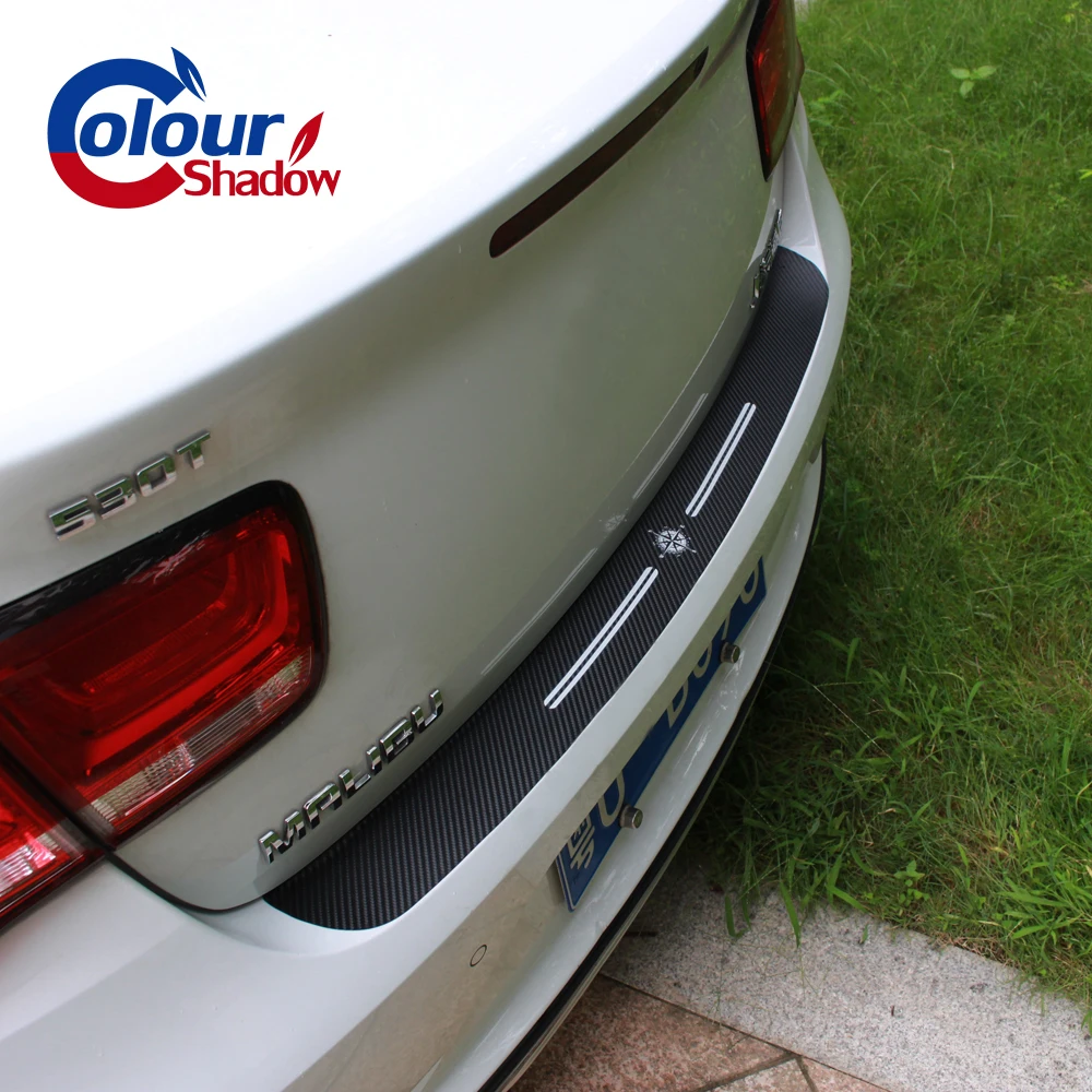 

Car Trunk Bumper Guard Pad Protector Carbon fiber Auto Sill Plate Bumper Guard Rubber Pad Protector Car Styling Accessariess