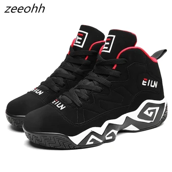 

zeeohh New Arrival High Top Cushioning Basketball Shoes Lace Up Shockproof Couple Georgetown Athletic Outdoor Sport Shoes Men's
