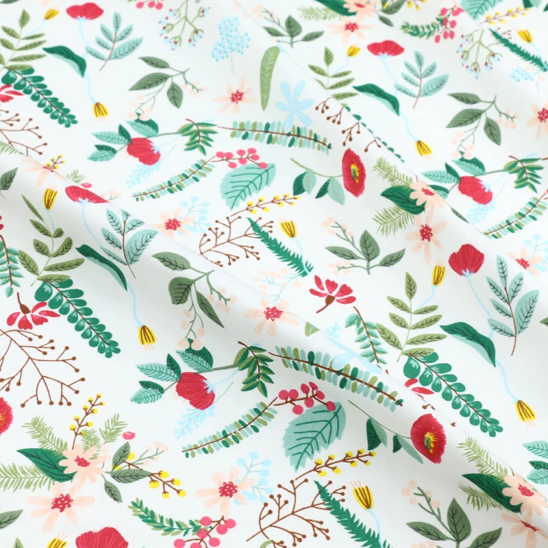 Цветочный печатный хлопок саржевая ткань для комплект кровати «сделай сам» Ткань для шитья Лоскутное шитье и модное платье изготовление тканей