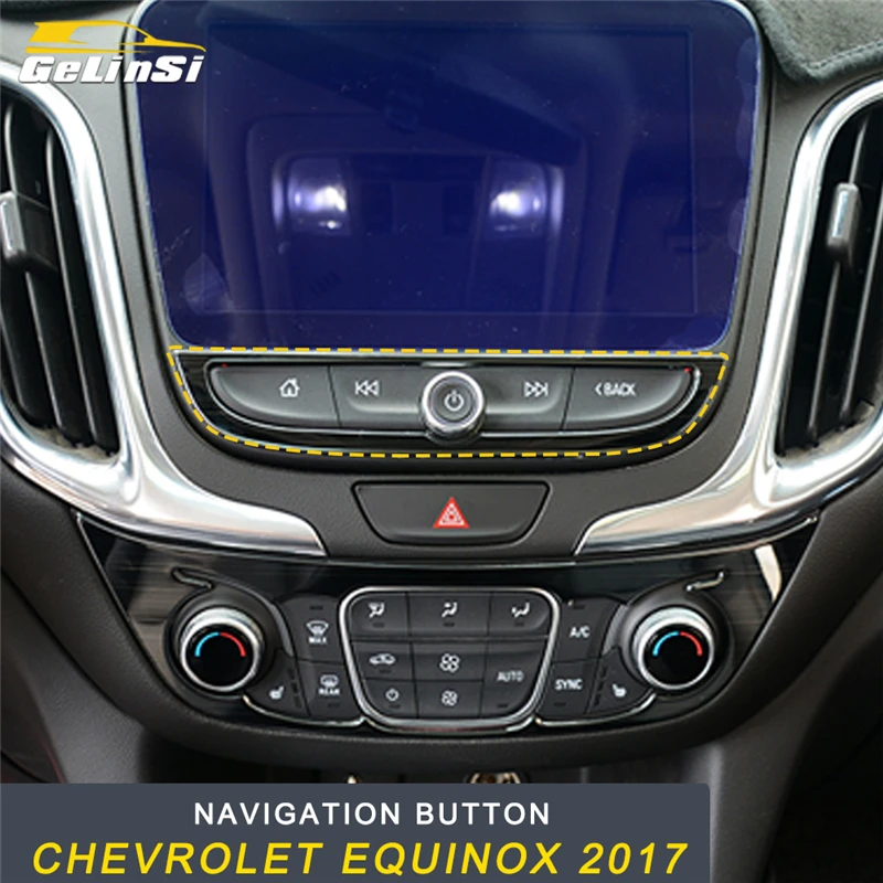 

GELINSI Navigation GPS Switch Button Panel Cover Trim Frame Sticker Interior Accessories for Chevrolet Equinox 2017 Car Styling