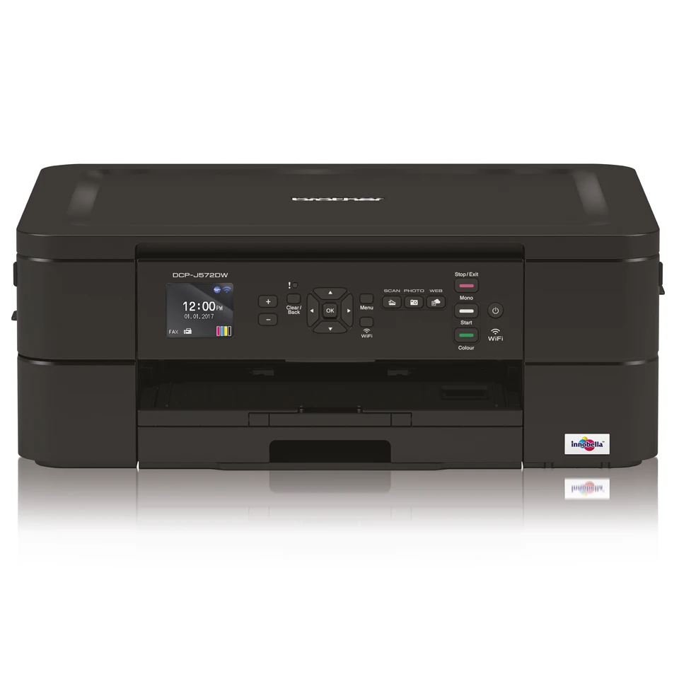 

Brother DCP-J572DW, Inyeccion de tinta, 1200 x 6000 DPI, 100 hojas, A4, Impresion directa, Negro