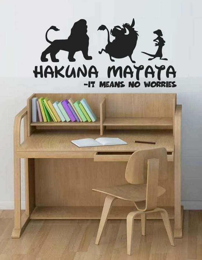 HAKUNA MATATA Lion King Quote - Simba Timon Pumbaa Wall Stickers Kids Bedroom Home Decor | Дом и сад