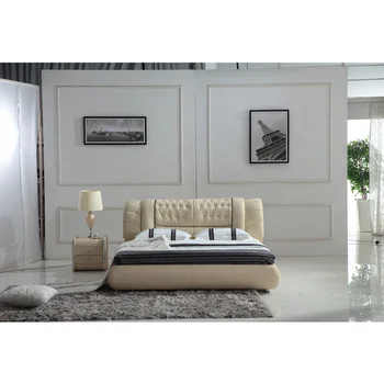 

Modern Simple Design Leather Bed Comfortable Bedroom furniture Double Bed with Storage