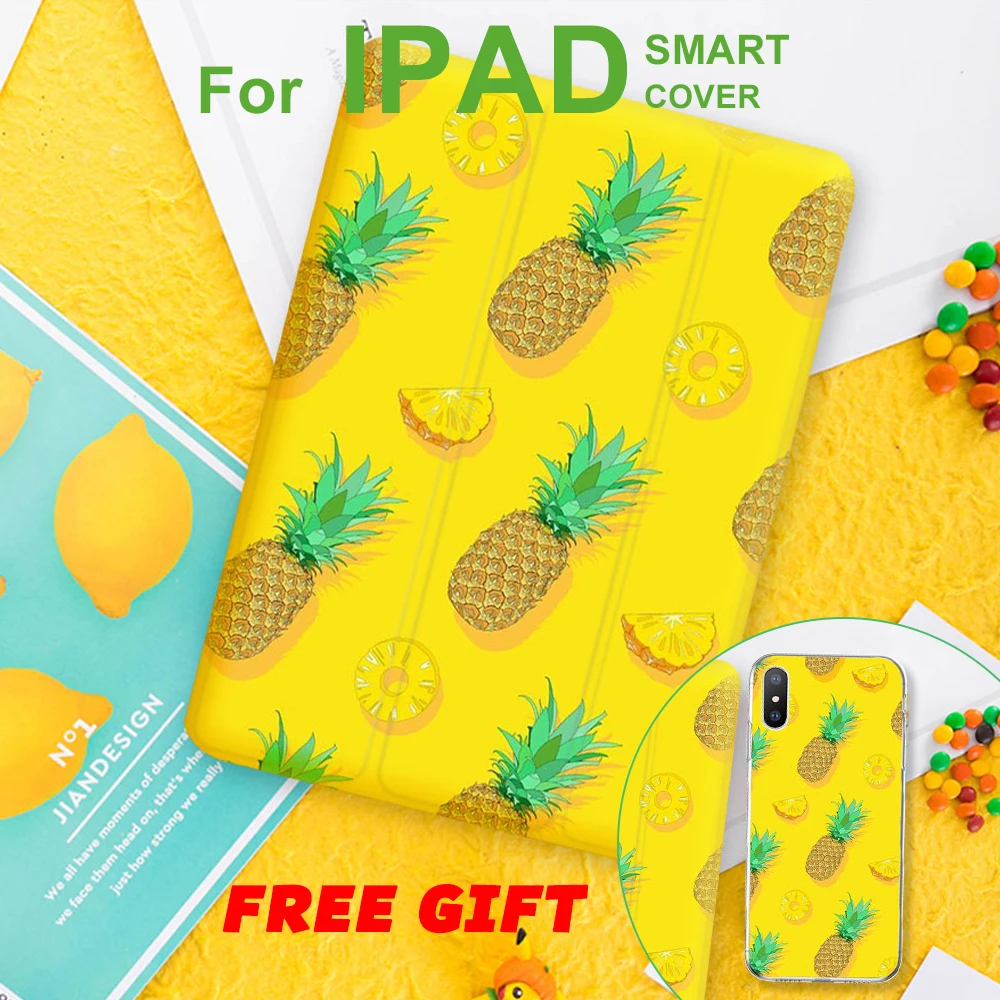 

Yellow pineapple Magnet Flip Cover For iPad Pro 9.7 Air 3 10.5 11 Mini 2 3 4 5 2019 Tablet Case Soft Back for iPad 9.7 2017 2018