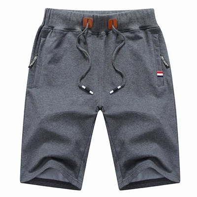 Dark Grey Горные однотонные мужские шорты 6XL летние мужские пляжные шорты из хлопка повседневные мужские шорты брендовая одежда SA210 - Цвет: Dark Grey