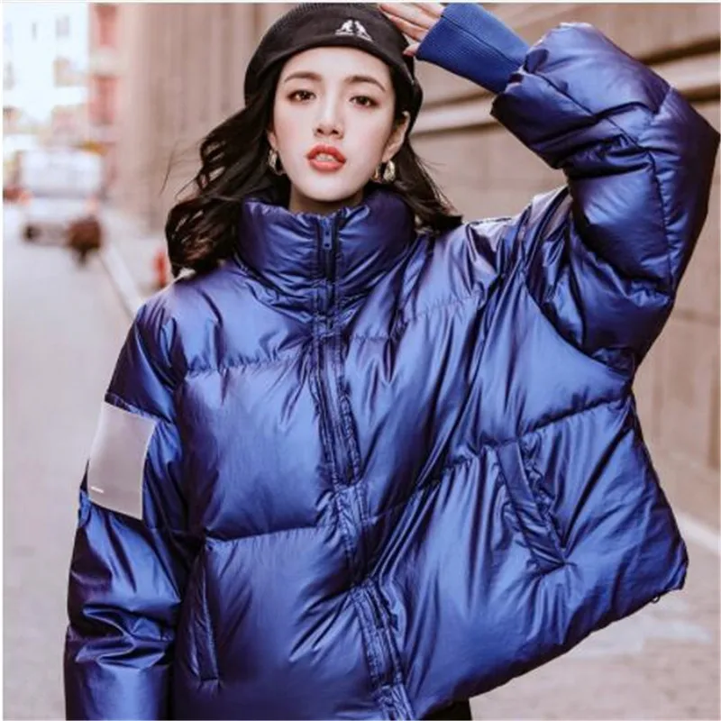 

2019 Winter Original Design Gloria&Grace Blue/Red Christmas Waterproof Fashion Oversize Loose Warm Puffer Duck Down Jacket Coat