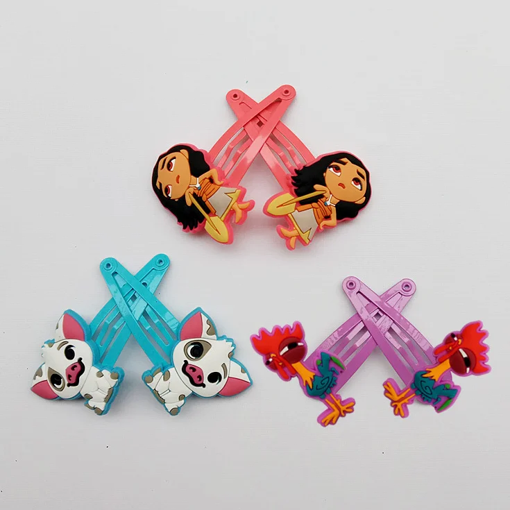 Hot Sale 6pcs Lovely Moana Princess Hair Clip For Girls High-quality Hairclips Baby Hairpins Action Figure Toy Birthday Gifts