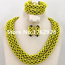 Эффектное колье, в нигерийском стиле Свадебные африканские бусины комплект ювелирных изделий индийское ожерелье для невесты комплект ювелирных изделий новинка