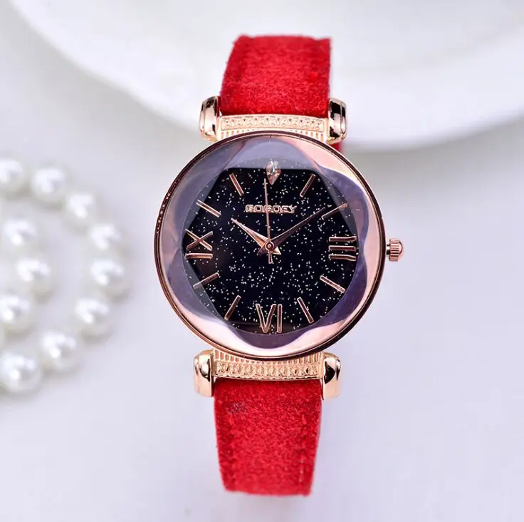 Новая мода Gogoey бренд розовое золото кожа часы для женщин дамы Повседневное платье кварцевые наручные часы reloj mujer go4417